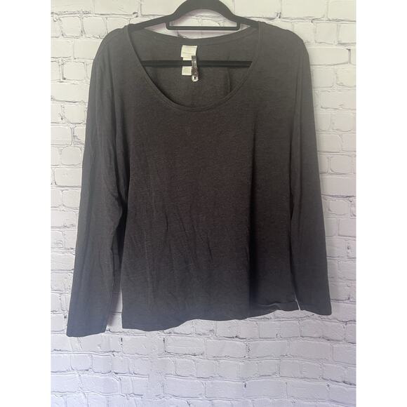 H&M Dark Grey Long Sleeve Basic Tee Size XXL - Picture 1 of 4